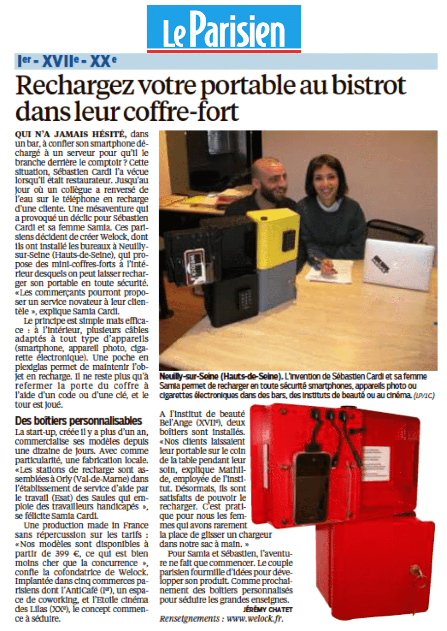 Article Welock Le Parisien